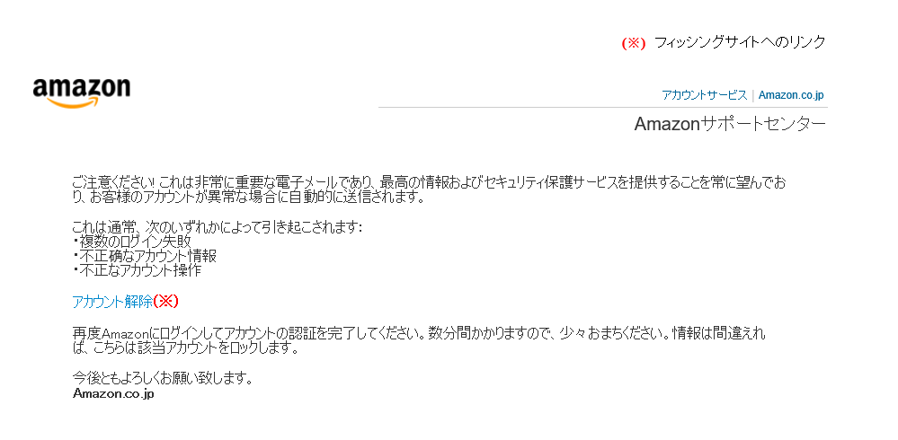 メール の Amazon 疑い アクセス 不正