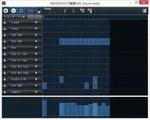 ドラムの打ち込みにはステップシーケンサー