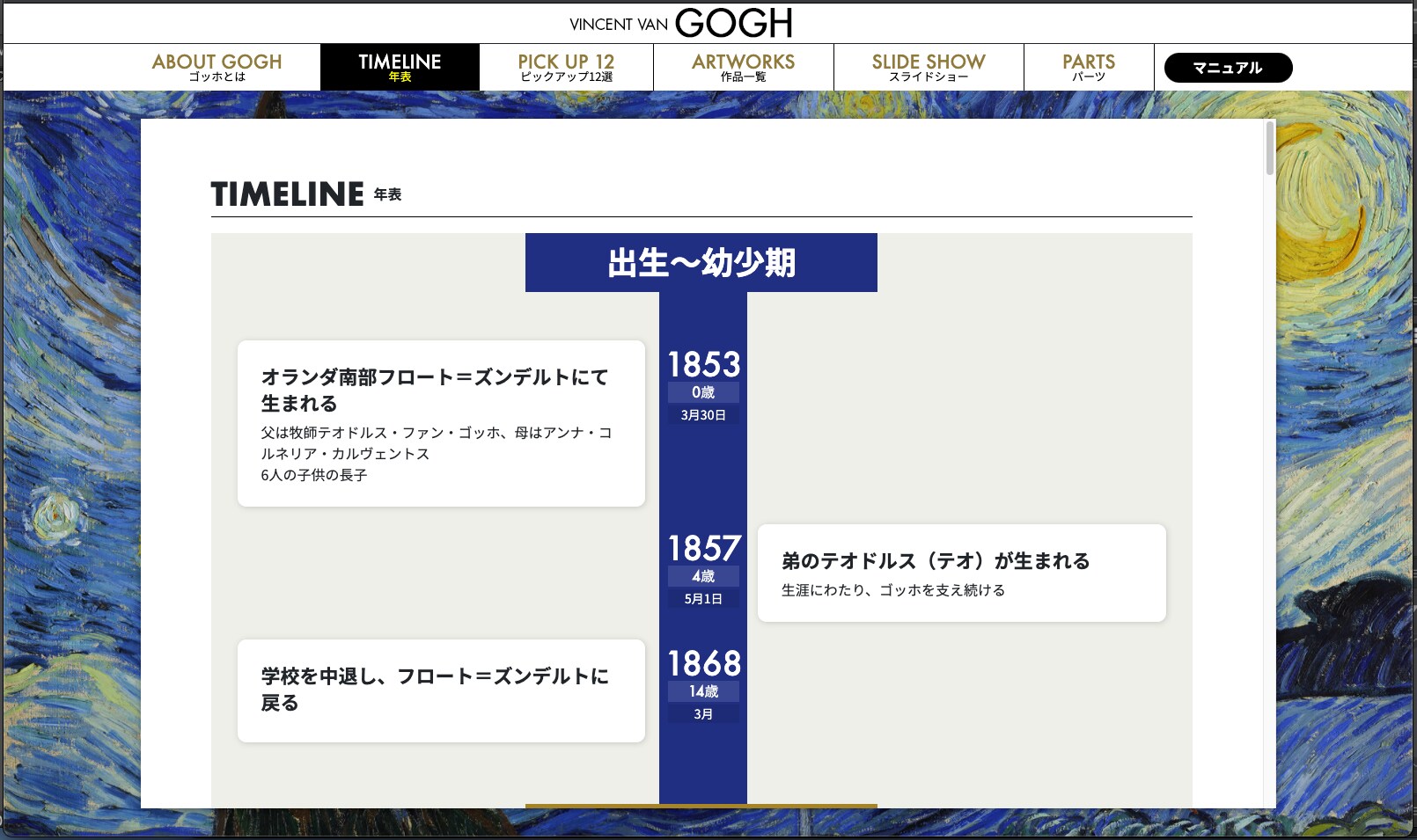 ゴッホ年表