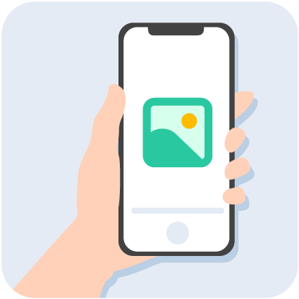 スマホで写真を撮るイラスト