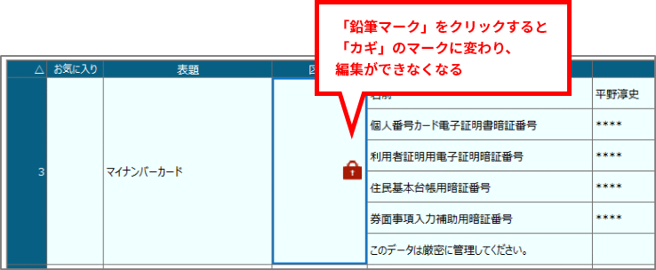 データをロックできる