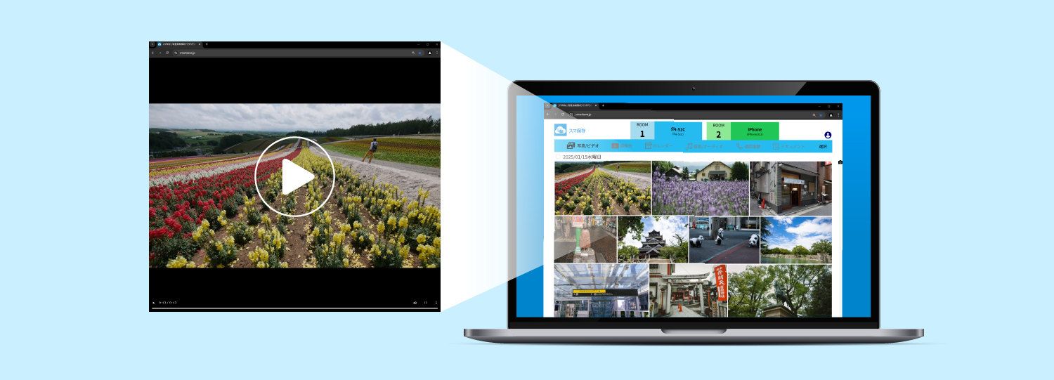 ブラウザから閲覧、再生できる