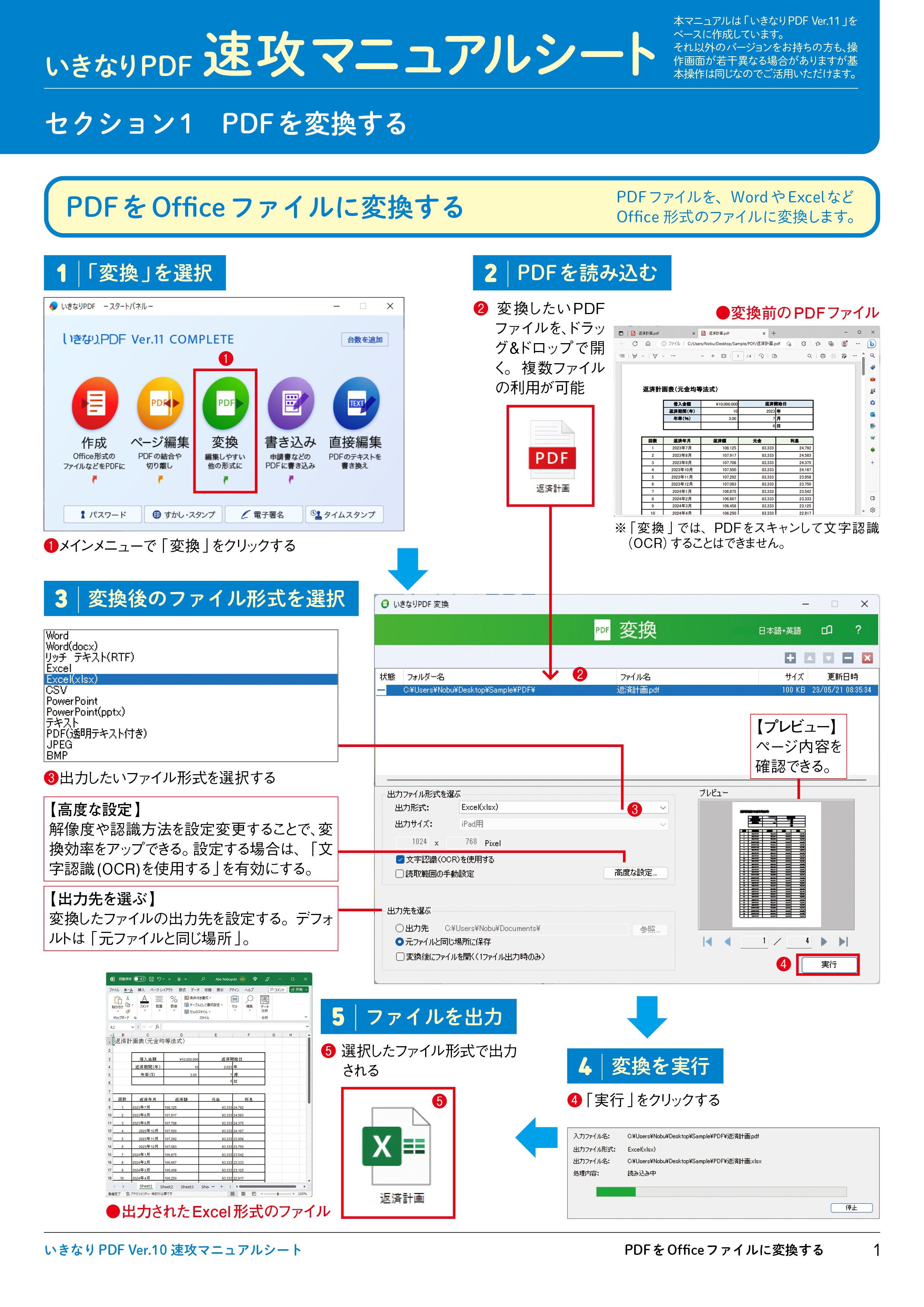 初めてでも安心の「速攻マニュアルシート」