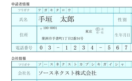 マス目記入欄にもピッタリ入力しているイメージ