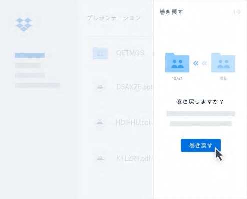 ファイルの復元や巻き戻しイメージ