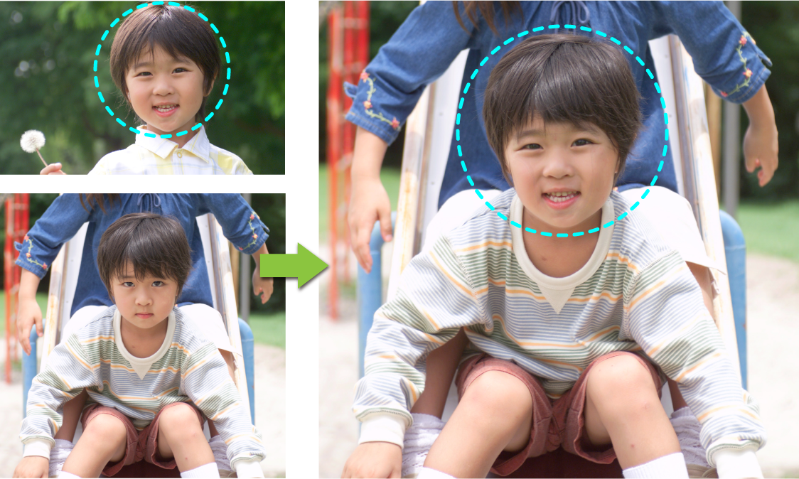 違うシーンの写真からも合成できる