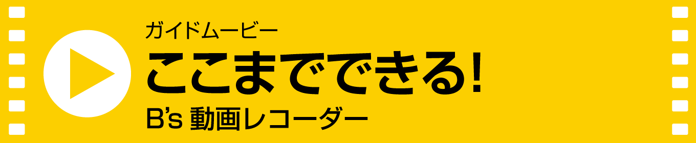 ここまでできる！「B’s 動画レコーダー」