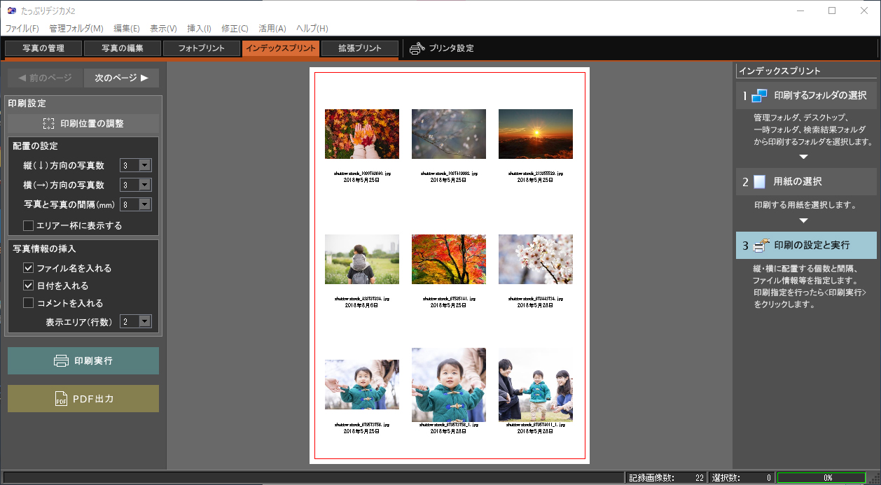 インデックスプリント