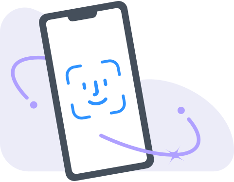 スマートフォンのFace IDのイラスト