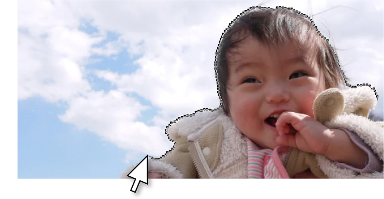 輪郭で切り抜き