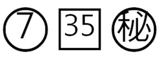 ふりがなや囲い文字の参考画像