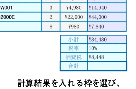 帳票作成に便利な表計算機能