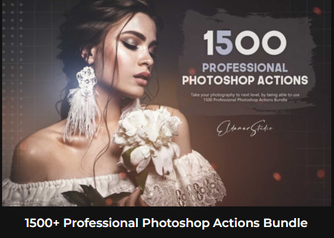 1,500以上のプロフェッショナルPhotoshopアクションバ