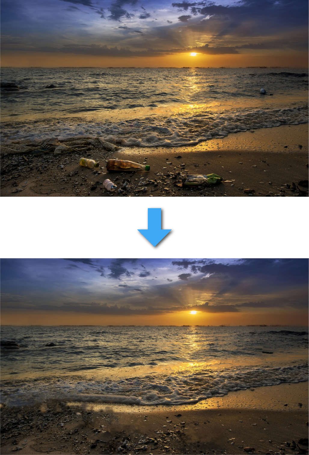 ゴミを消して綺麗な景色に