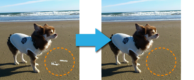 神ワザ1／なぞるだけで、不要な部分を消去