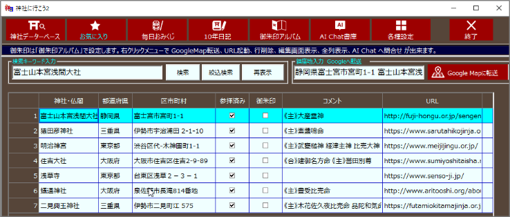 お気に入り登録ができる