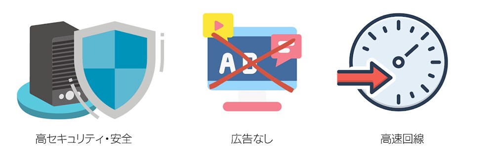 セキュリティのレベルが高いことを説明するイメージ