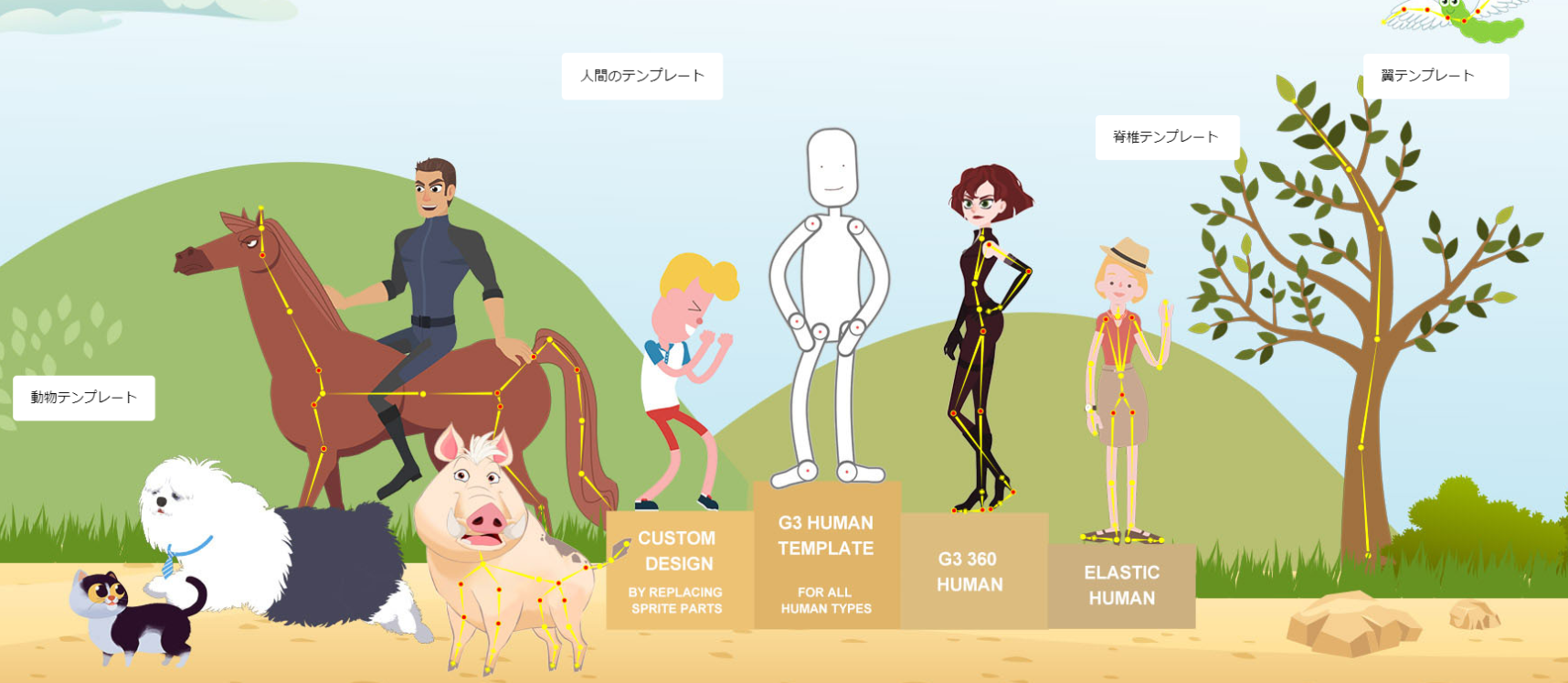 ステップ２︓キャラクターを動かす