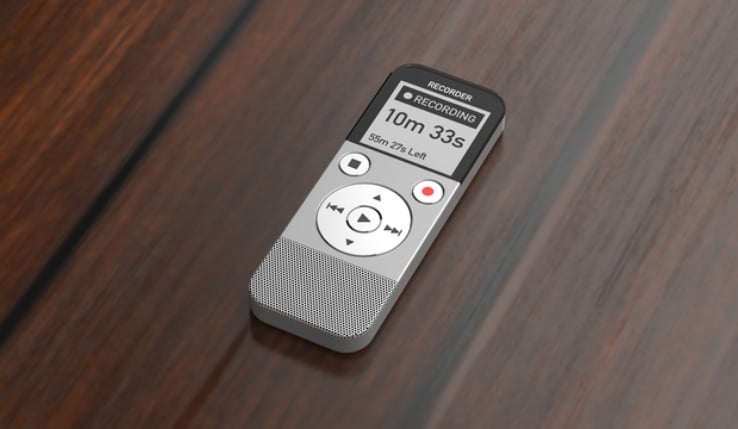 ①会議やセミナーなどの音声をボイスレコーダーに録音し、再生