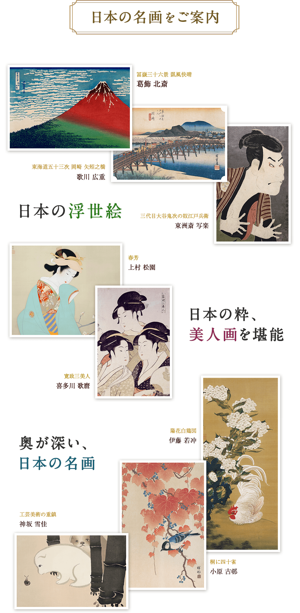 日本の名画のサンプル