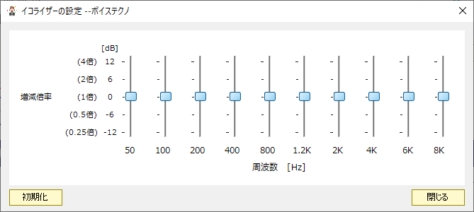 イコライザーの設定も簡単