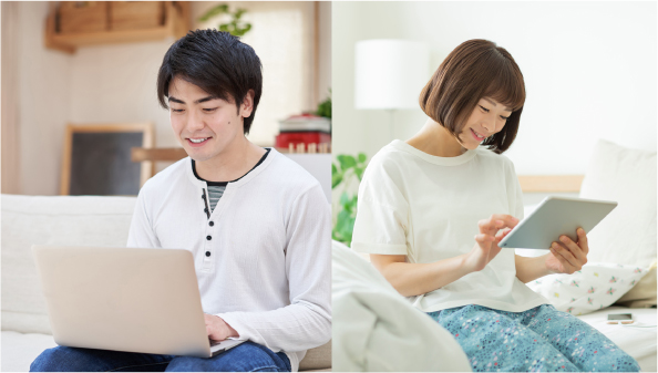 パソコン、スマホ、タブレットからいつでも視聴可能