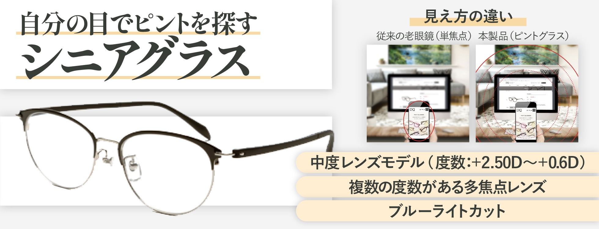 自分の目でピントを探す　シニアグラス