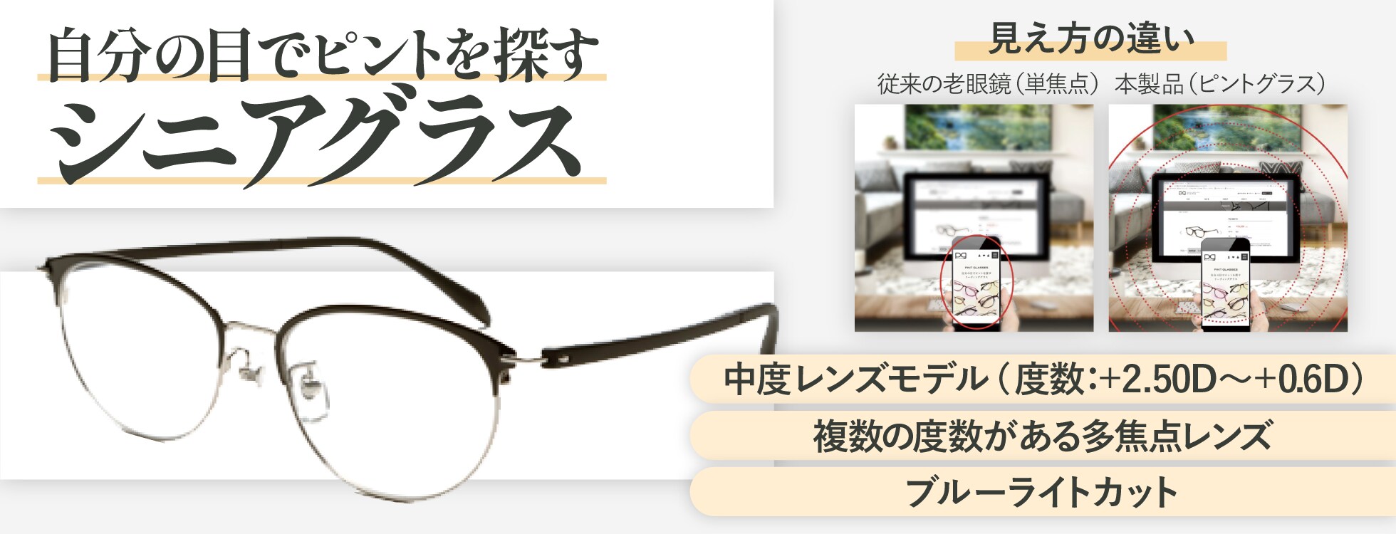 自分の目でピントを探す　シニアグラス