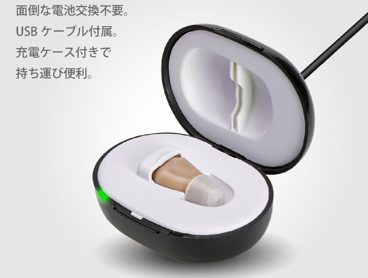 USB充電式のケースに入れて持ち運び