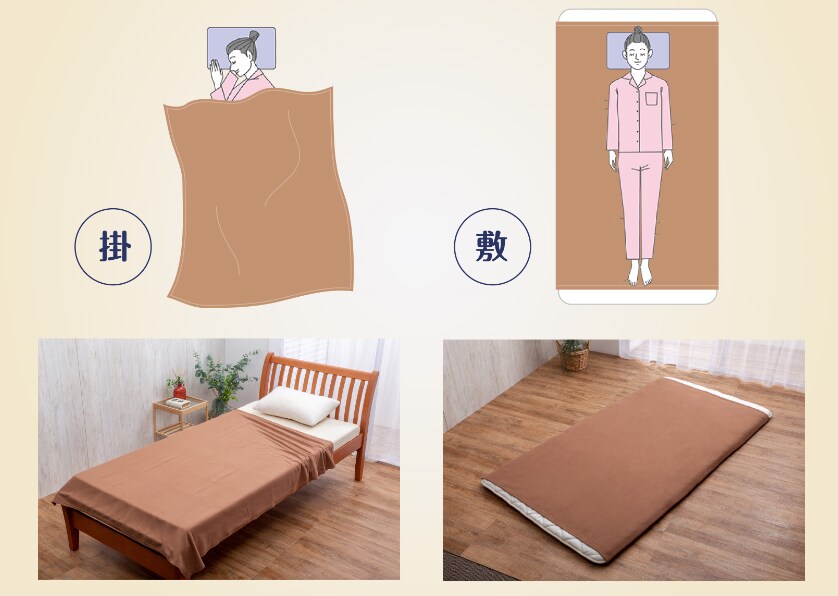 敷・掛兼用のフリース毛布