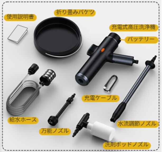 充電式の高圧洗浄機|ソースネクスト 充電式の高圧洗浄機|ソースネクスト