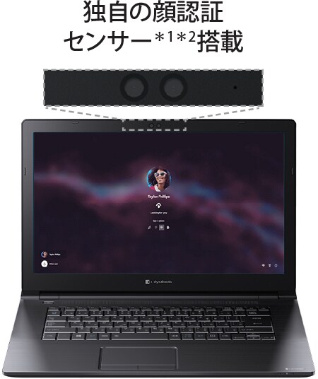 webカメラ搭載で顔認証も可能
