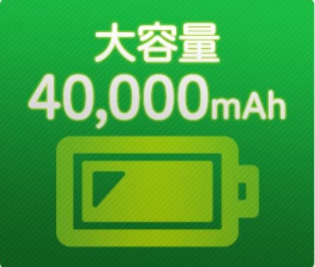 大容量の40,000mAh
