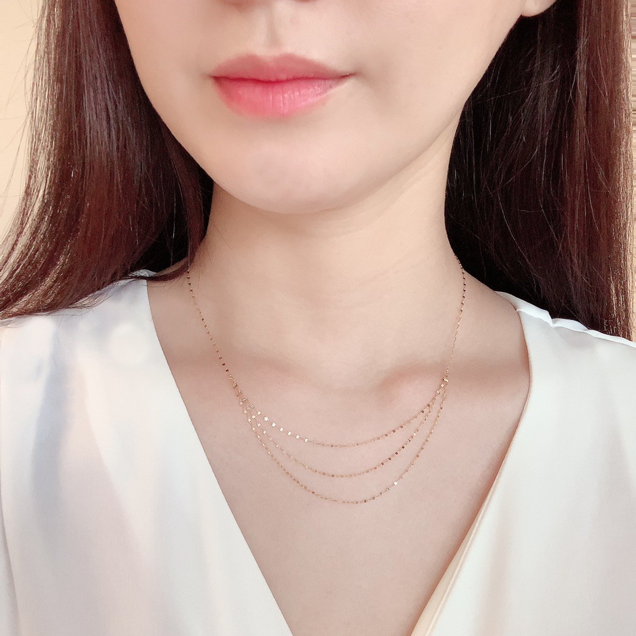 三連デザインネックレス　ゴールド&パール Select Shop 3連ネジデザインパールネックレス ゴールド｜結婚式