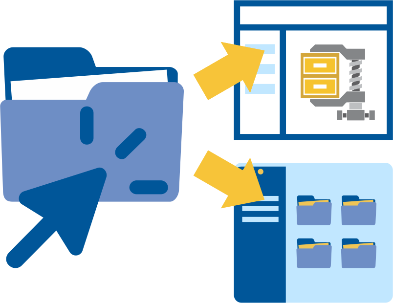 WinZipとWindowsエクスプローラーの切り換え