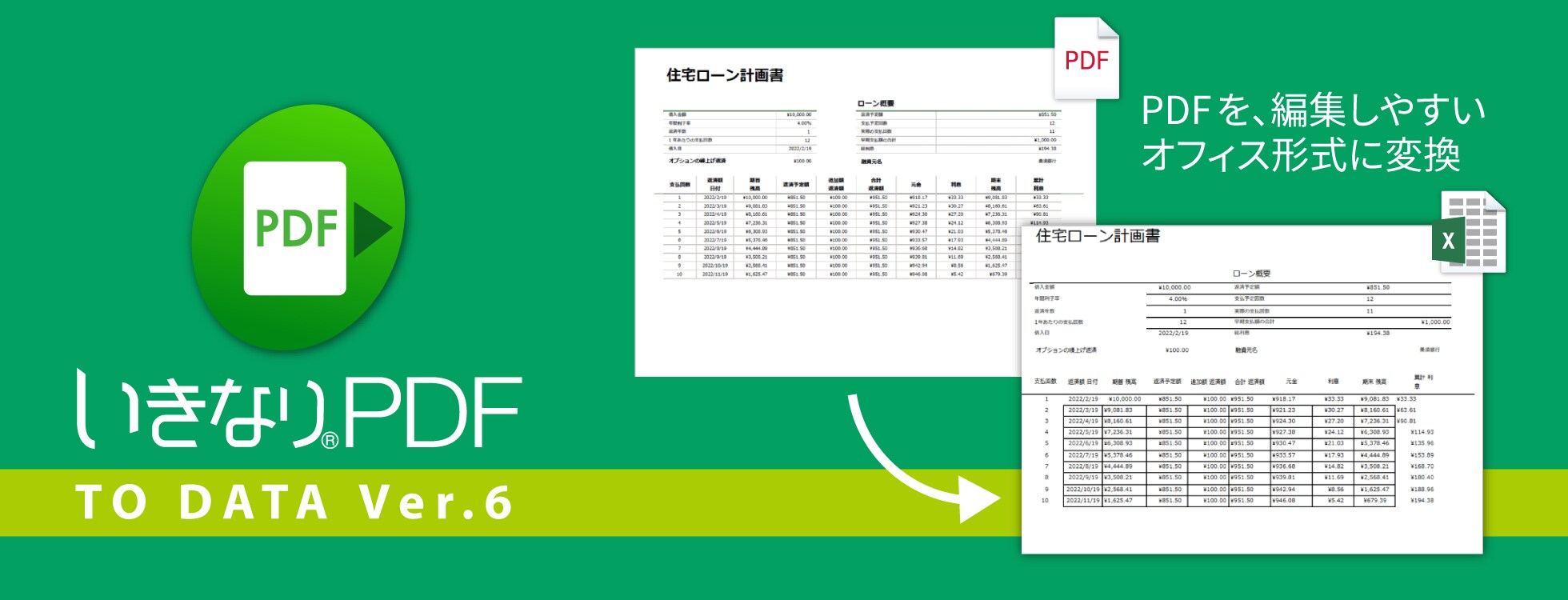 いきなりPDF to Data Ver.6 - PDF編集ソフトは変換・修正もできる「いきなりPDF」