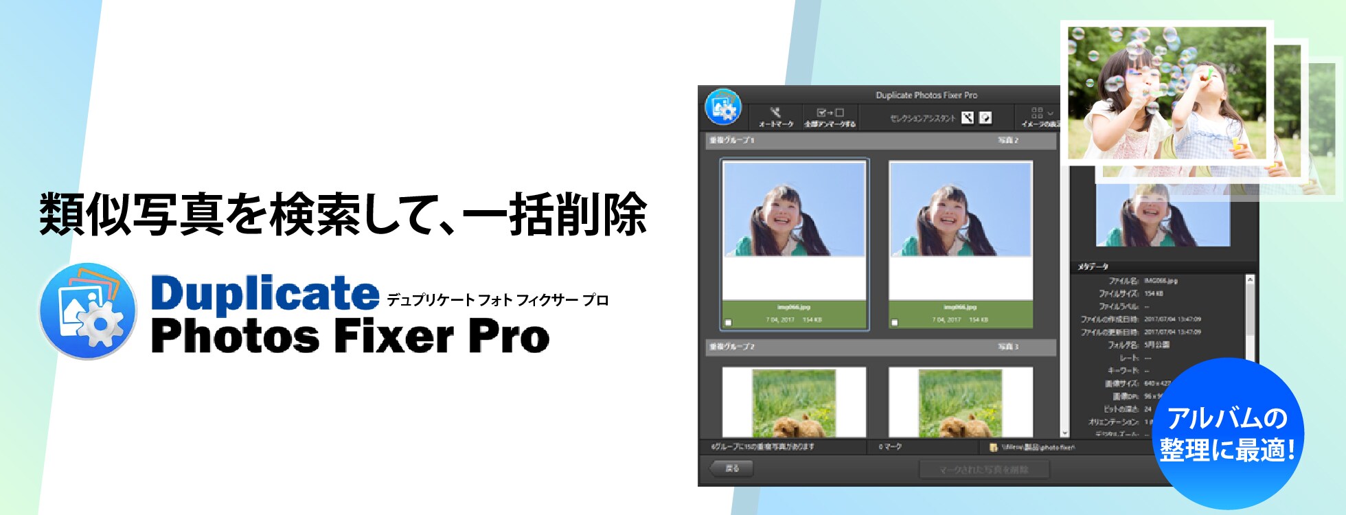 Duplicate Photos Fixer Pro - 類似写真を一括削除