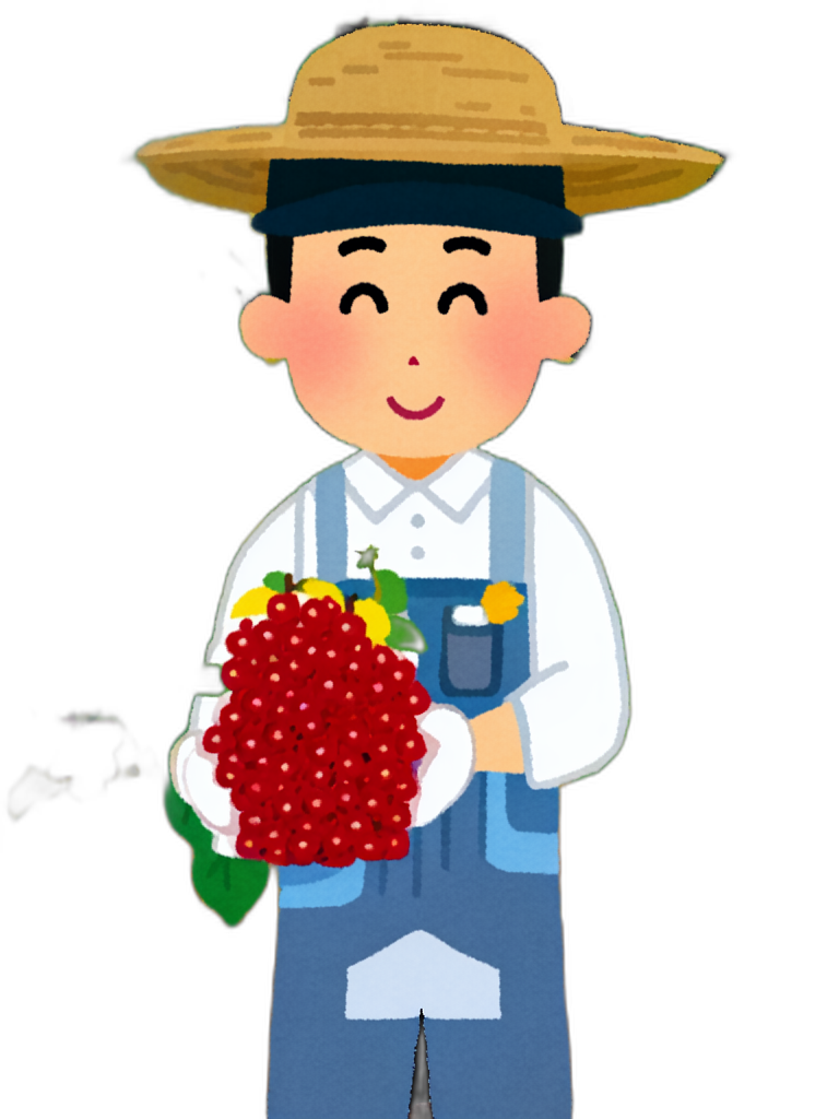 ぶどう畑と農家