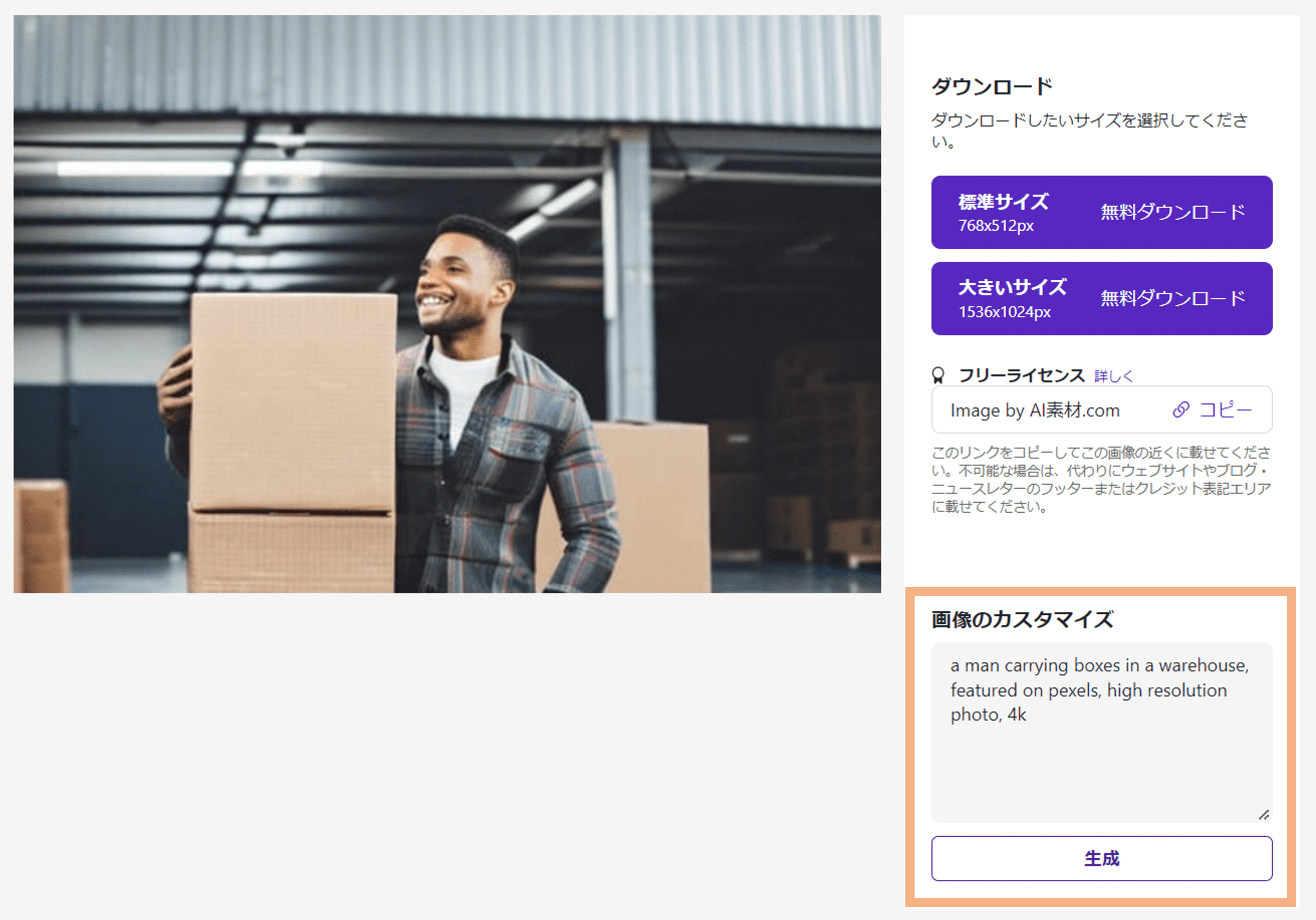 画像素材からカスタマイズもできる