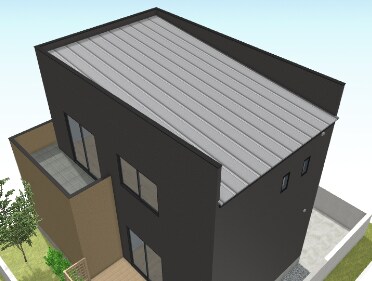 三方パラペット屋根の作成
