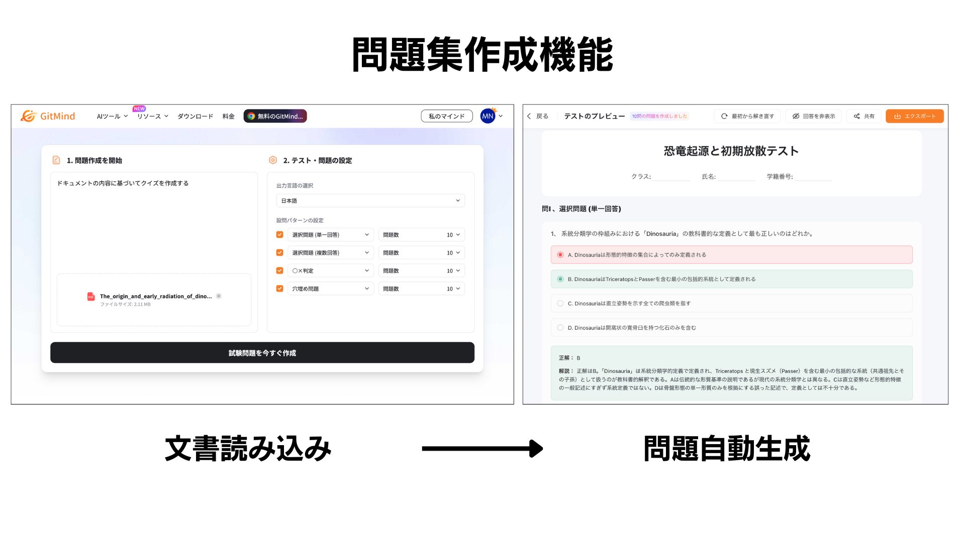 問題集生成・書籍要約