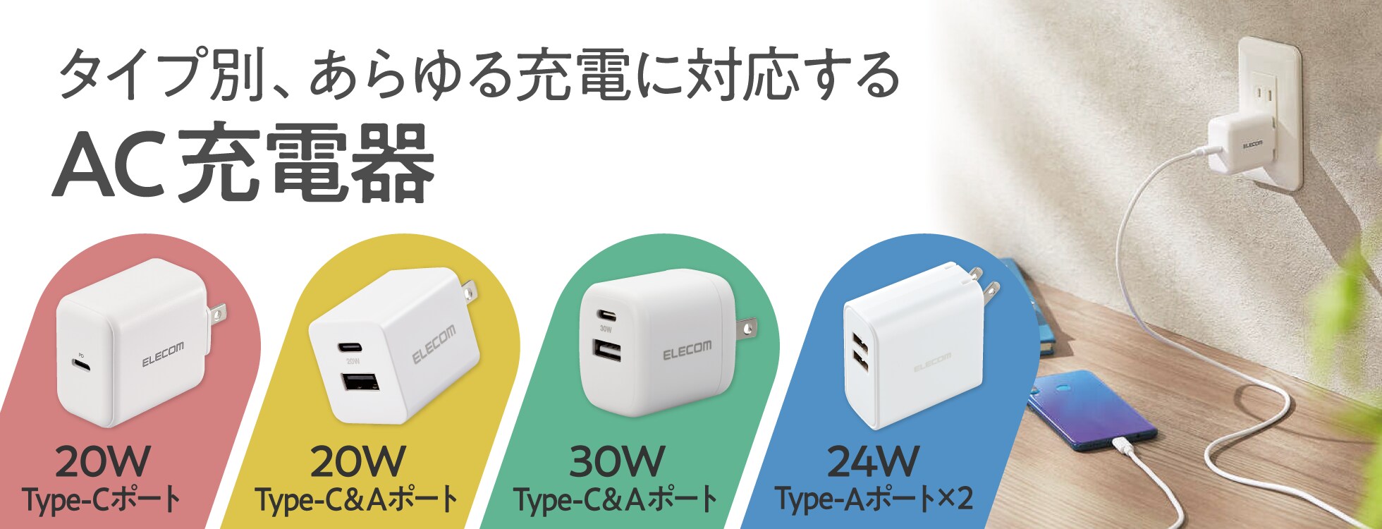 20W AC充電器（C×1）