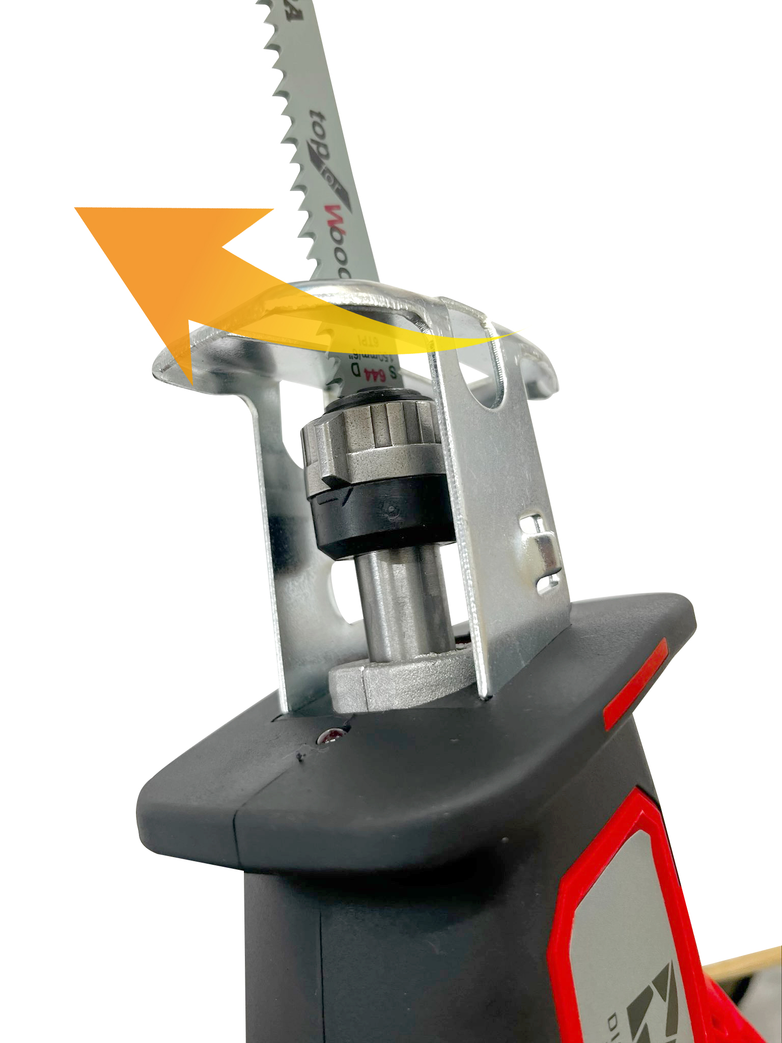 ③手を離すと自動的に回していた部分が戻りブレードが固定されます