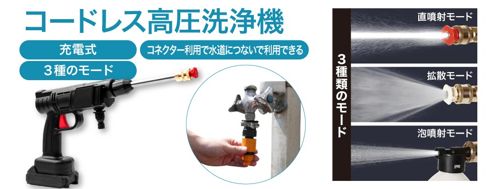 コードレス高圧洗浄機