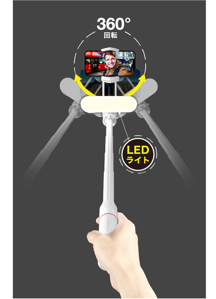 LEDライト付き