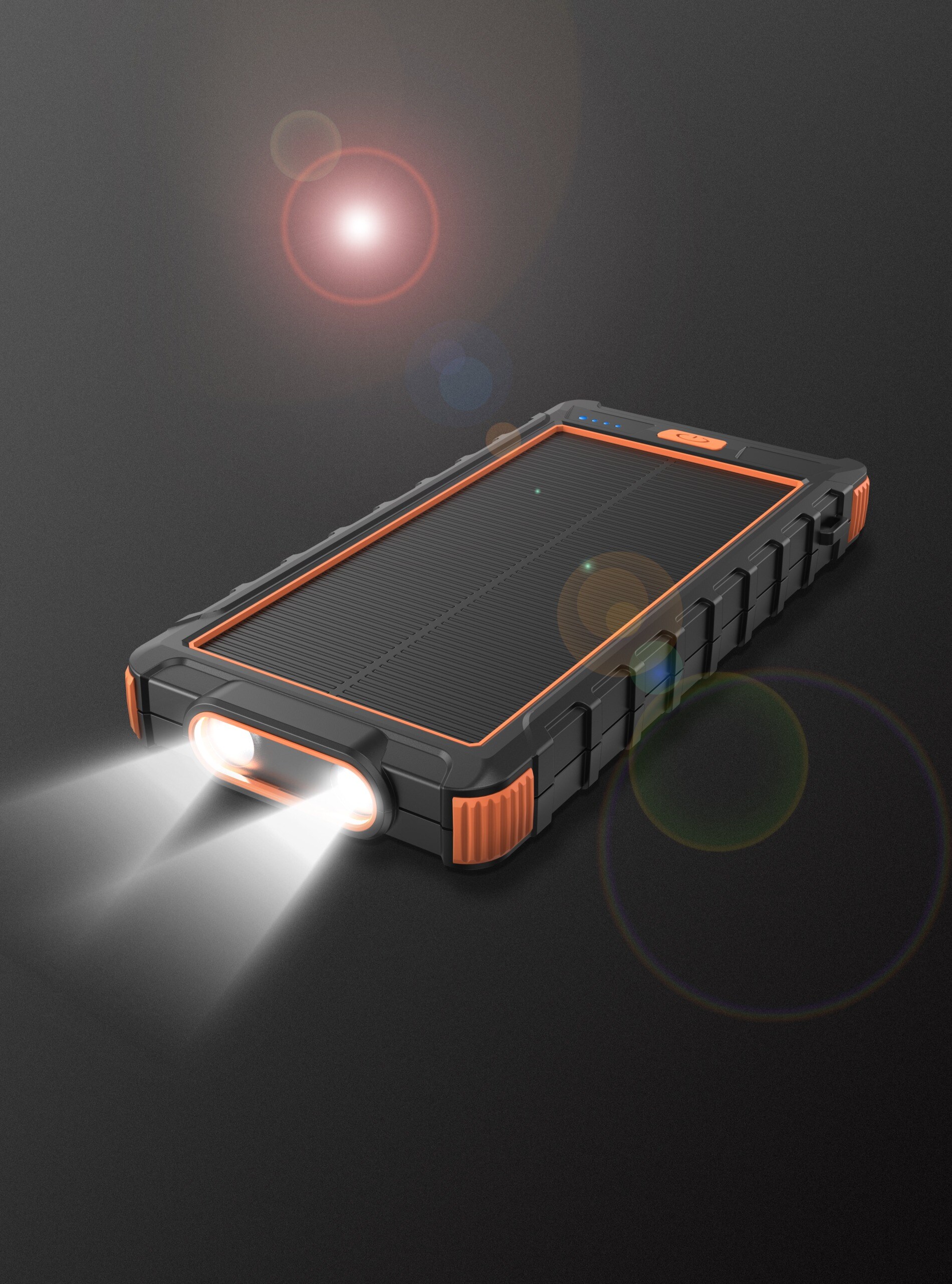 ソーラー付きモバイルバッテリー - LEDライト付き10000mAh ソーラー付きモバイルバッテリー - LEDライト付き10000mAh