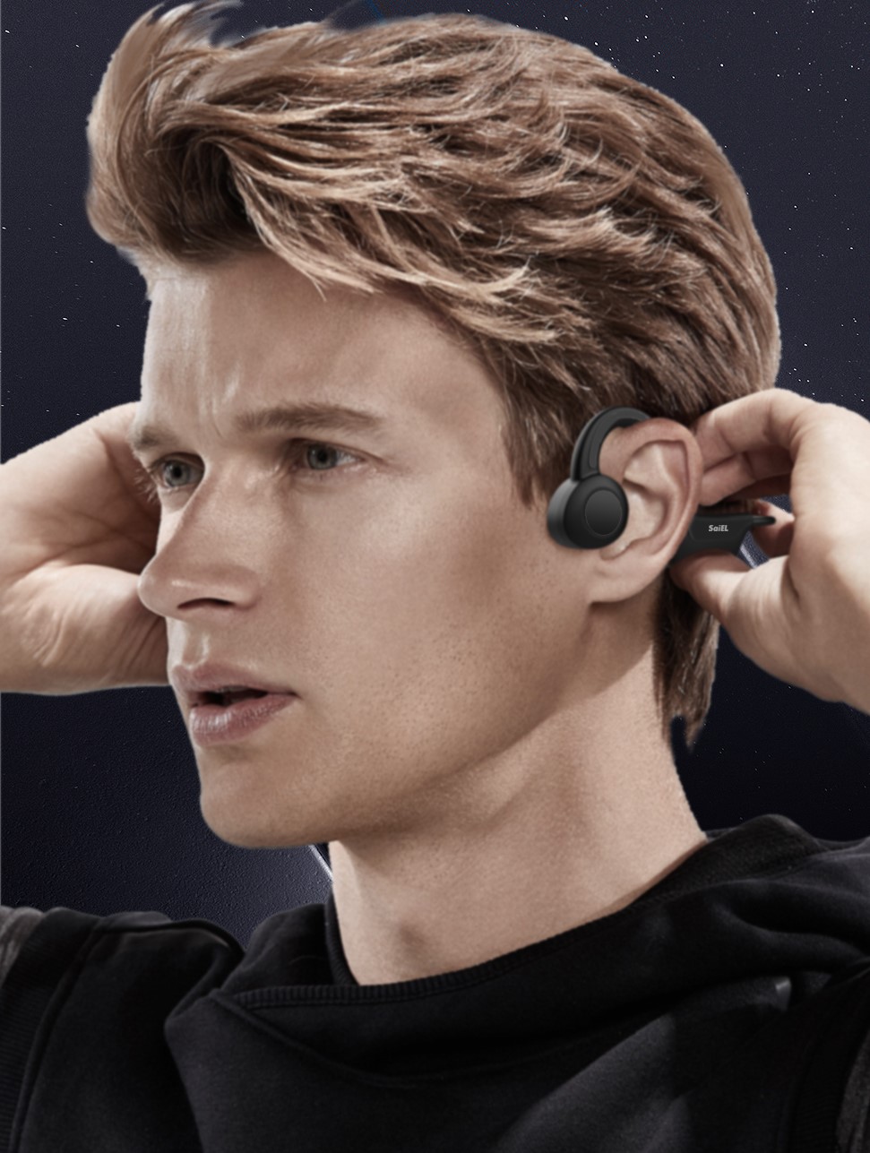 耳を塞がない、骨伝導