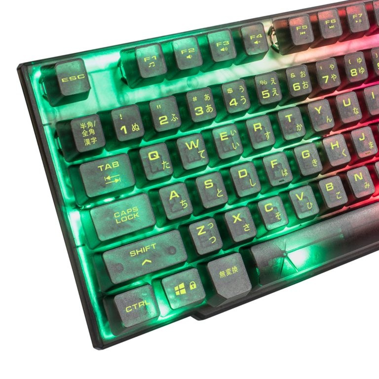 スケルトンにLEDのイルミネーションが美しいキーボード