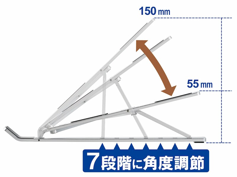 7段階の角度調節