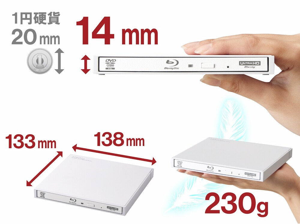 超薄型ドライブ採用